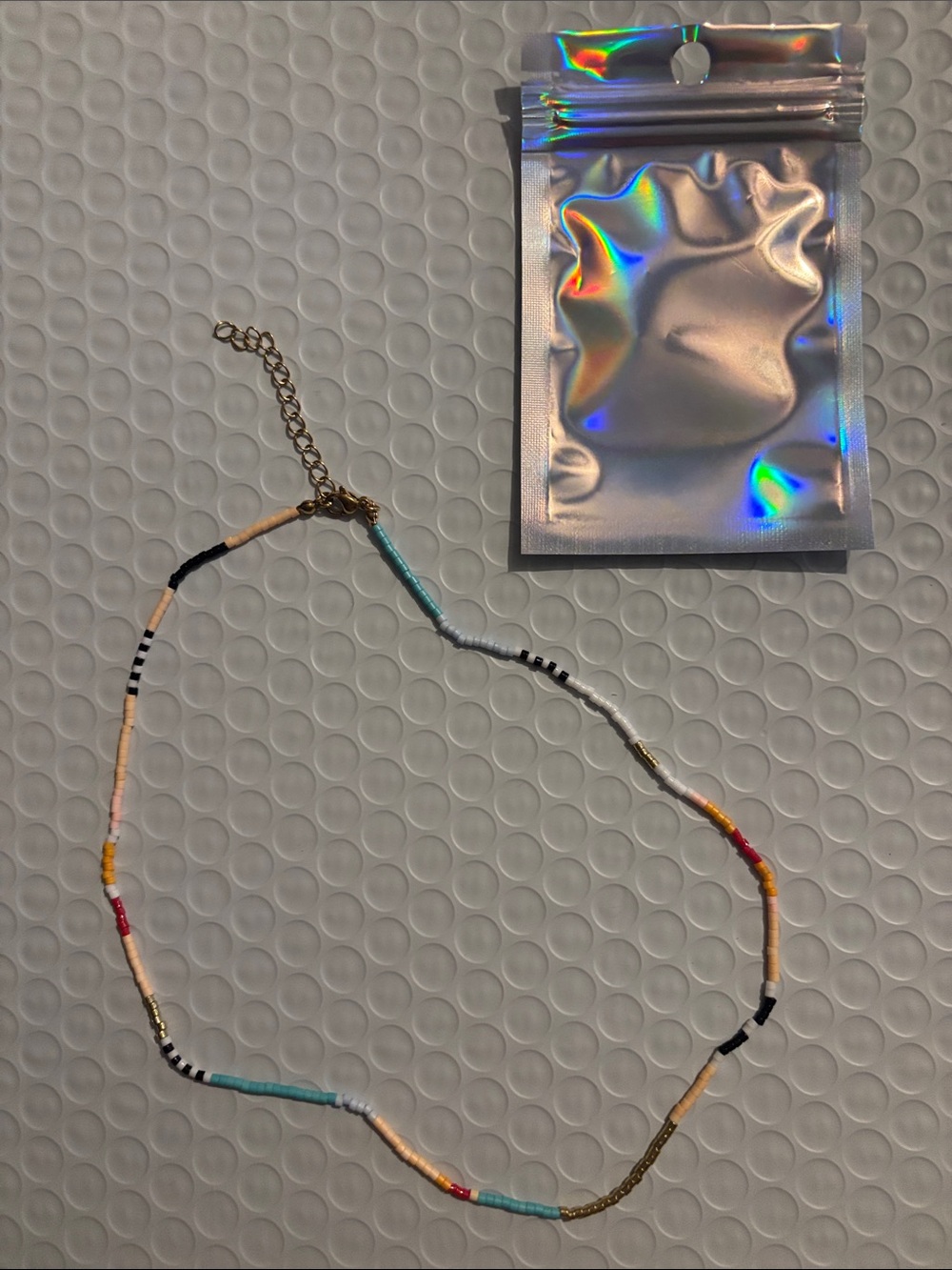 Delicate Beaded Bohemian Necklace - Multicolored - @18” Long